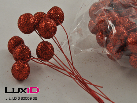 X-mass bals wire 68 rood 4mm (6X12=72pcs)